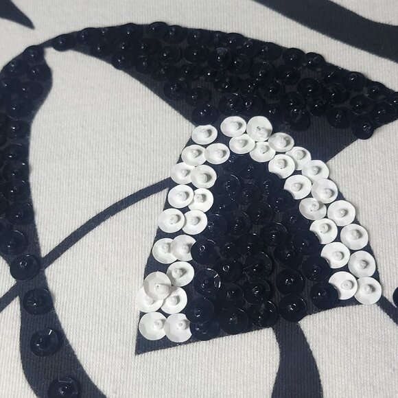 Sandylo Womens Zebra Embellished Shirt Size Small Art to Wear Funky Artsy Sequin - Picture 7 of 9